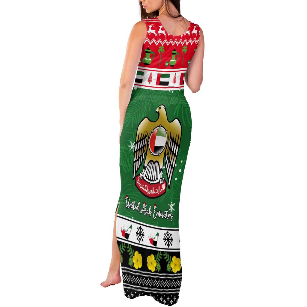 United Arab Emirates Christmas Tank Maxi Dress Coat Of Arms Eid Milad Majid - Wonder Print Shop