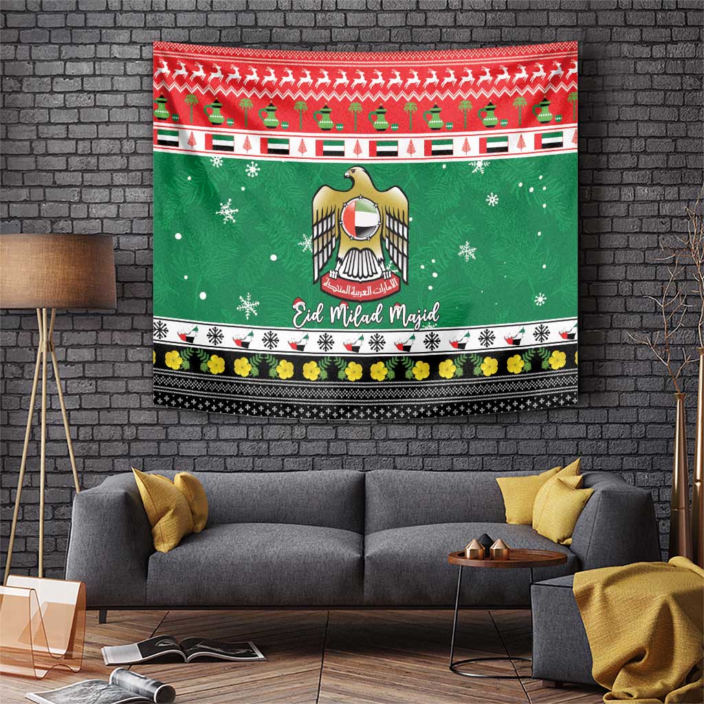 United Arab Emirates Christmas Tapestry Coat Of Arms Eid Milad Majid - Wonder Print Shop