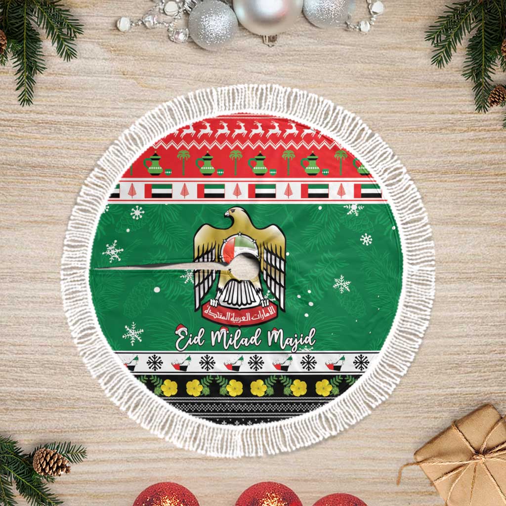 United Arab Emirates Christmas Tree Skirt Coat Of Arms Eid Milad Majid - Wonder Print Shop