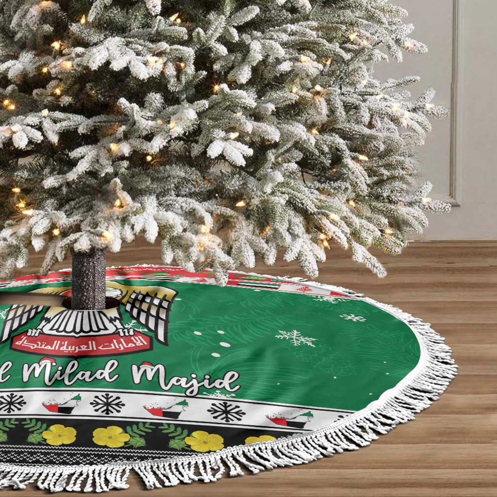 United Arab Emirates Christmas Tree Skirt Coat Of Arms Eid Milad Majid - Wonder Print Shop