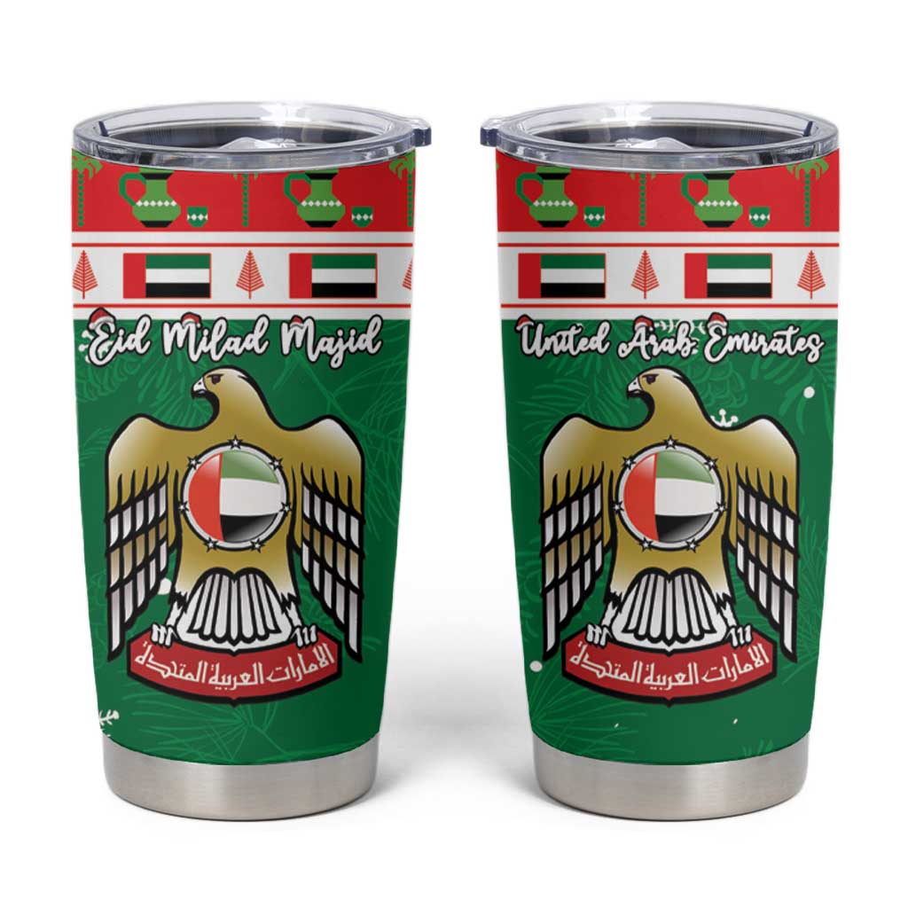 United Arab Emirates Christmas Tumbler Cup Coat Of Arms Eid Milad Majid - Wonder Print Shop