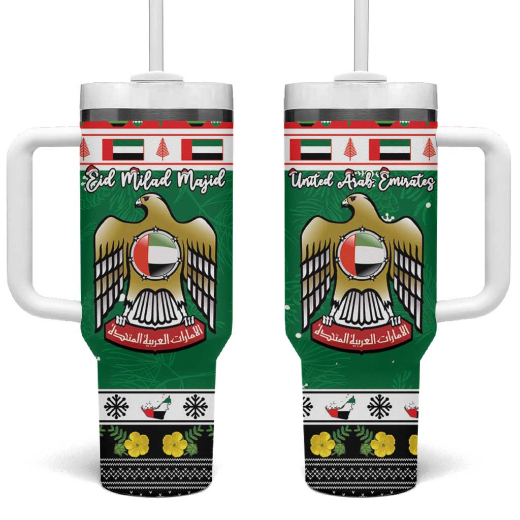 United Arab Emirates Christmas Tumbler With Handle Coat Of Arms Eid Milad Majid - Wonder Print Shop