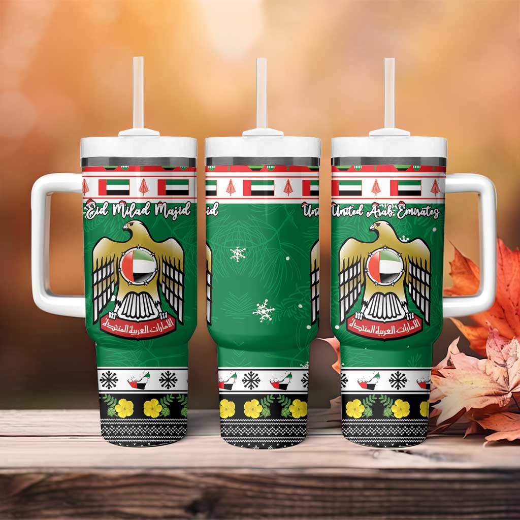 United Arab Emirates Christmas Tumbler With Handle Coat Of Arms Eid Milad Majid - Wonder Print Shop