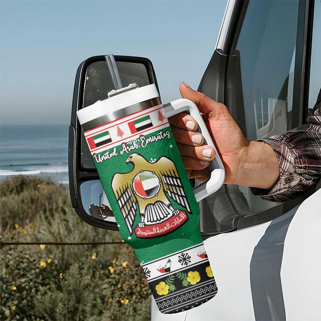 United Arab Emirates Christmas Tumbler With Handle Coat Of Arms Eid Milad Majid - Wonder Print Shop