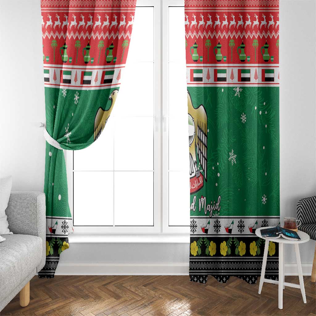 United Arab Emirates Christmas Window Curtain Coat Of Arms Eid Milad Majid - Wonder Print Shop