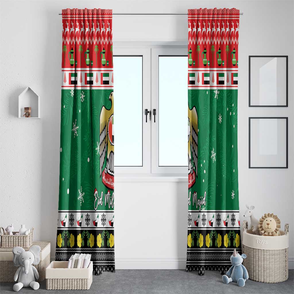 United Arab Emirates Christmas Window Curtain Coat Of Arms Eid Milad Majid - Wonder Print Shop