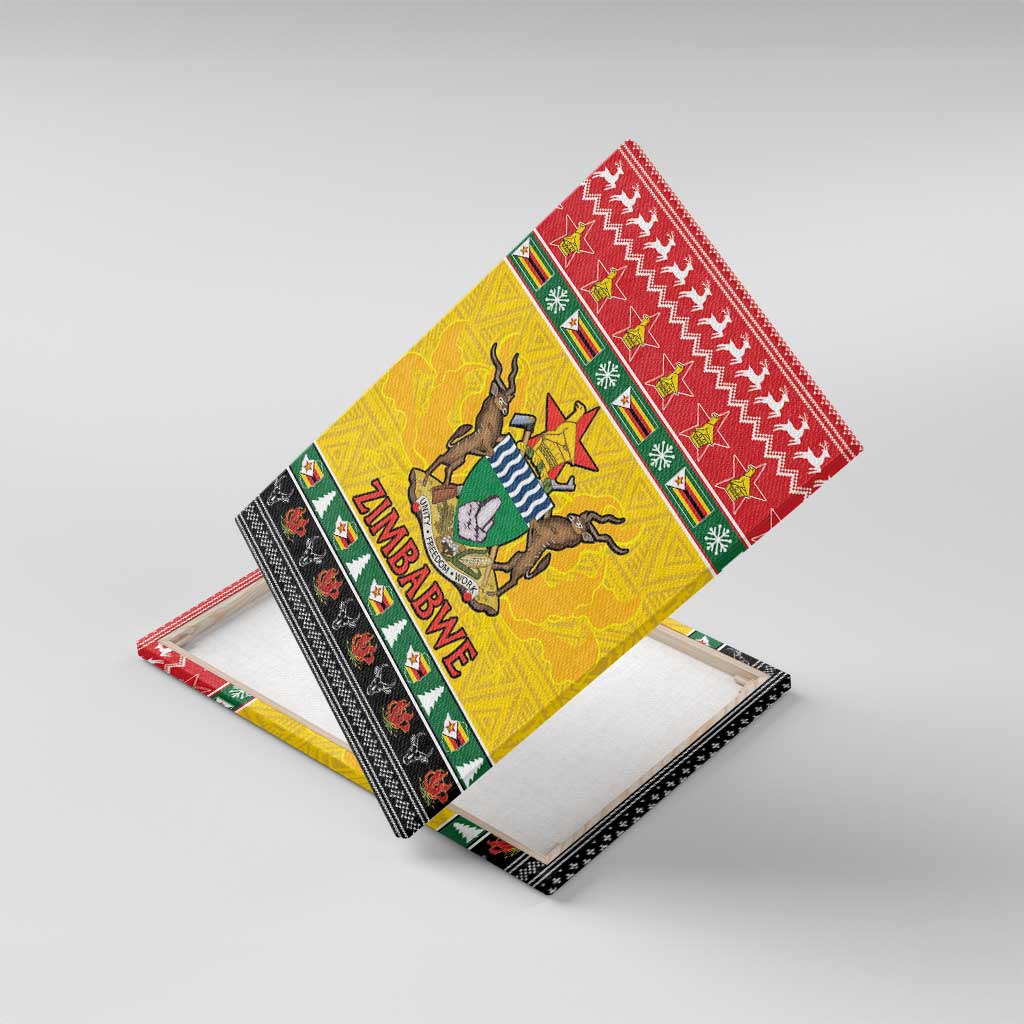 Zimbabwe Christmas Canvas Wall Art Coat Of Arms Muve neKisimusi - Wonder Print Shop