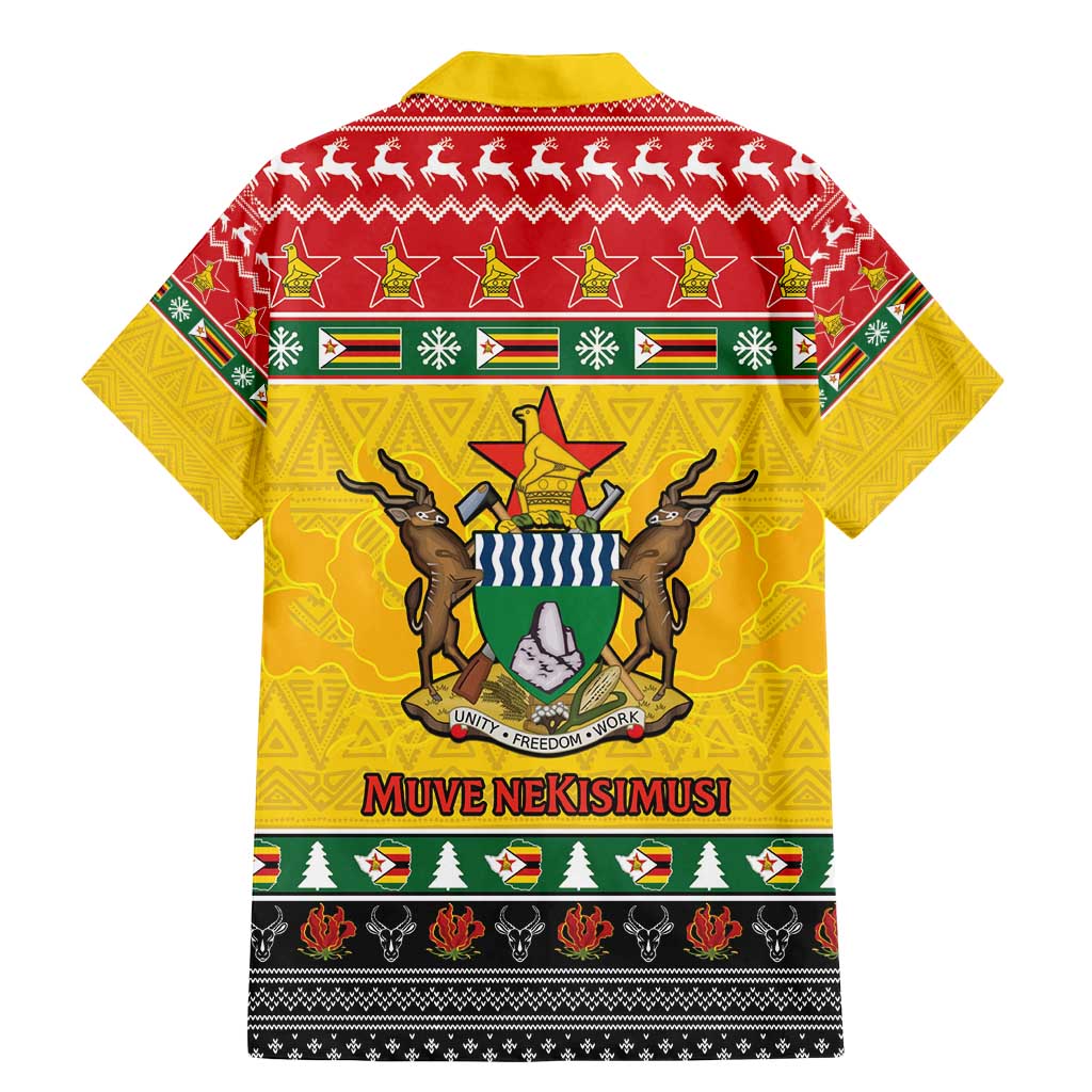 Zimbabwe Christmas Family Matching Mermaid Dress and Hawaiian Shirt Coat Of Arms Muve neKisimusi - Wonder Print Shop