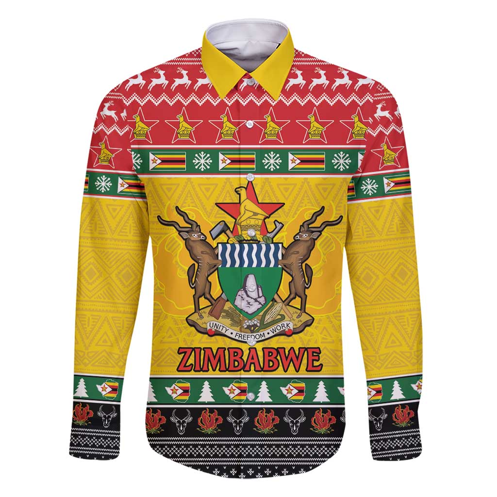 Zimbabwe Christmas Family Matching Tank Maxi Dress and Hawaiian Shirt Coat Of Arms Muve neKisimusi - Wonder Print Shop