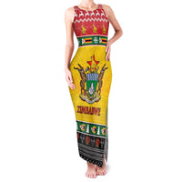 Zimbabwe Christmas Family Matching Tank Maxi Dress and Hawaiian Shirt Coat Of Arms Muve neKisimusi - Wonder Print Shop