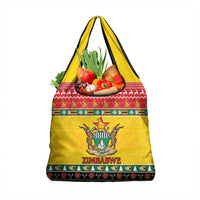 Zimbabwe Christmas Grocery Bag Coat Of Arms Muve neKisimusi