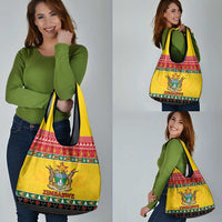 Zimbabwe Christmas Grocery Bag Coat Of Arms Muve neKisimusi