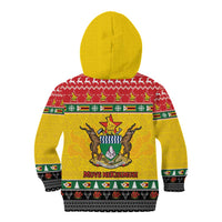 Zimbabwe Christmas Kid Hoodie Coat Of Arms Muve neKisimusi - Wonder Print Shop