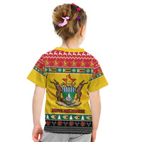 Zimbabwe Christmas Kid T Shirt Coat Of Arms Muve neKisimusi - Wonder Print Shop