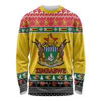 Zimbabwe Christmas Long Sleeve Shirt Coat Of Arms Muve neKisimusi - Wonder Print Shop