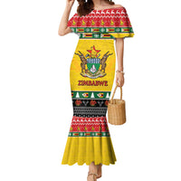 Zimbabwe Christmas Mermaid Dress Coat Of Arms Muve neKisimusi - Wonder Print Shop