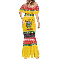 Zimbabwe Christmas Mermaid Dress Coat Of Arms Muve neKisimusi - Wonder Print Shop