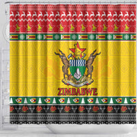 Zimbabwe Christmas Shower Curtain Coat Of Arms Muve neKisimusi