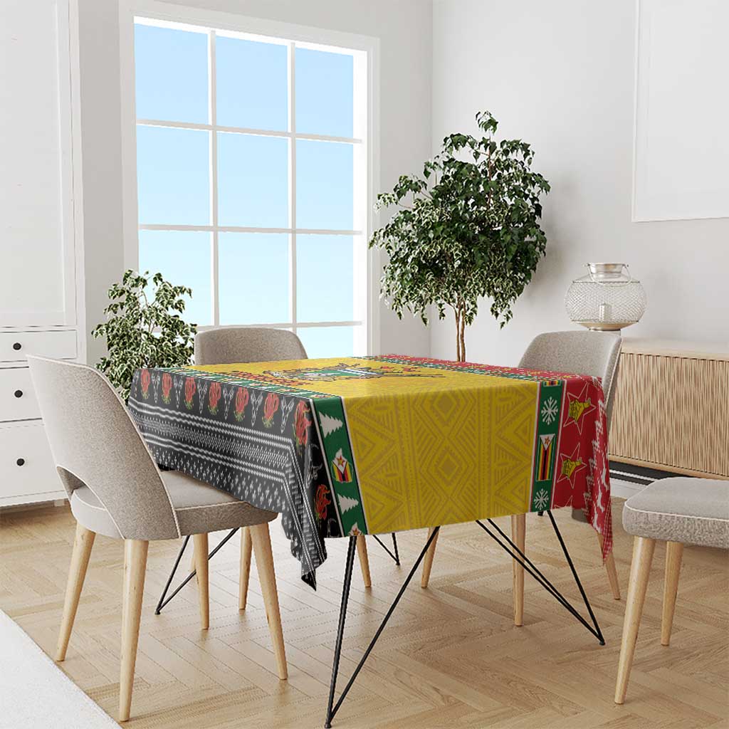 Zimbabwe Christmas Tablecloth Coat Of Arms Muve neKisimusi - Wonder Print Shop