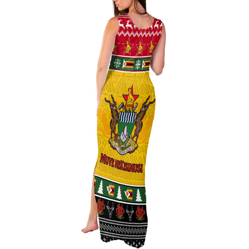Zimbabwe Christmas Tank Maxi Dress Coat Of Arms Muve neKisimusi - Wonder Print Shop
