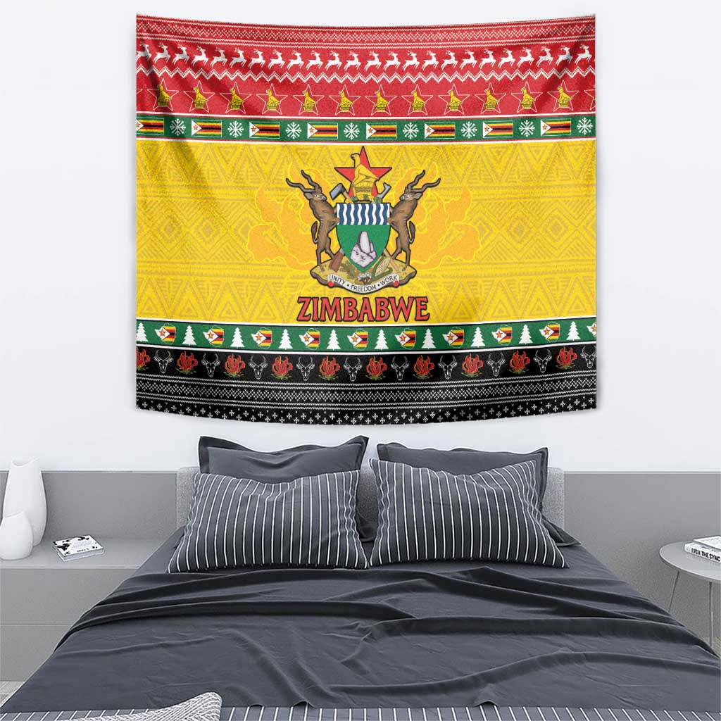 Zimbabwe Christmas Tapestry Coat Of Arms Muve neKisimusi - Wonder Print Shop