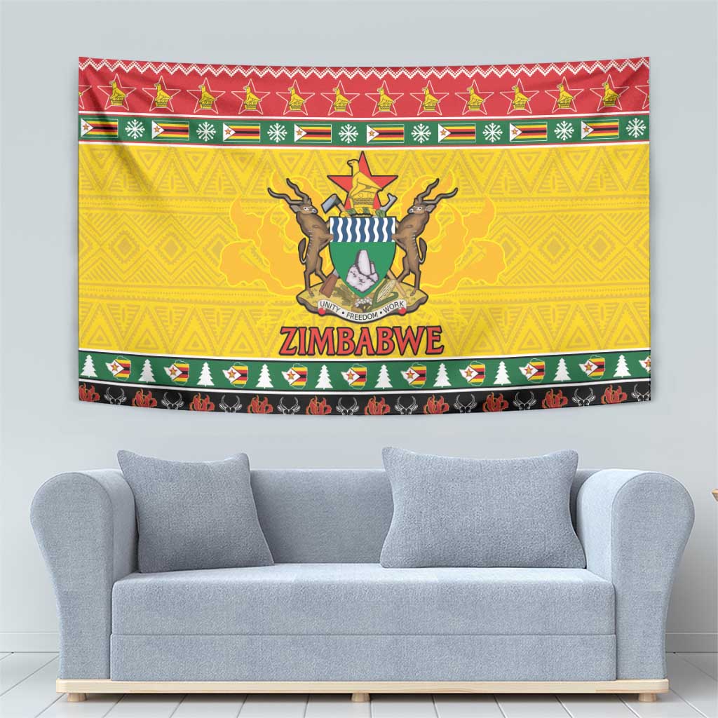 Zimbabwe Christmas Tapestry Coat Of Arms Muve neKisimusi - Wonder Print Shop