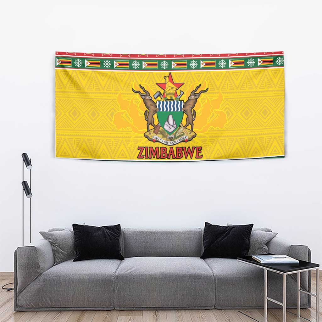 Zimbabwe Christmas Tapestry Coat Of Arms Muve neKisimusi - Wonder Print Shop