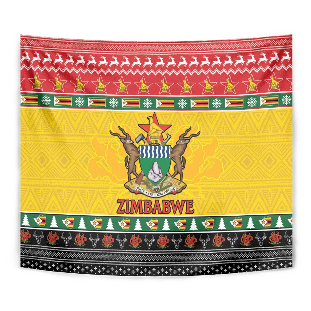Zimbabwe Christmas Tapestry Coat Of Arms Muve neKisimusi - Wonder Print Shop
