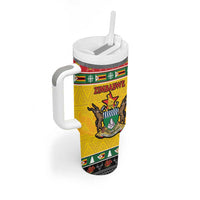 Zimbabwe Christmas Tumbler With Handle Coat Of Arms Muve neKisimusi - Wonder Print Shop