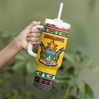 Zimbabwe Christmas Tumbler With Handle Coat Of Arms Muve neKisimusi - Wonder Print Shop