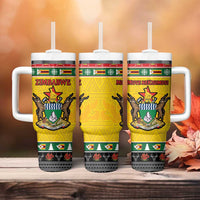 Zimbabwe Christmas Tumbler With Handle Coat Of Arms Muve neKisimusi - Wonder Print Shop
