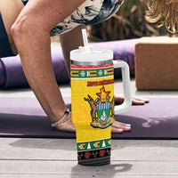 Zimbabwe Christmas Tumbler With Handle Coat Of Arms Muve neKisimusi - Wonder Print Shop