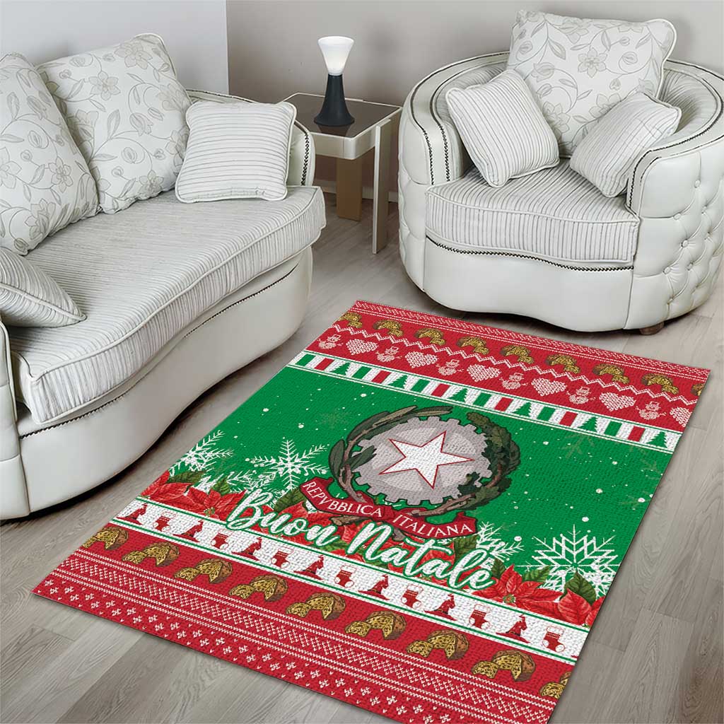 Italy Christmas Area Rug Coat Of Arms Buon Natale - Wonder Print Shop