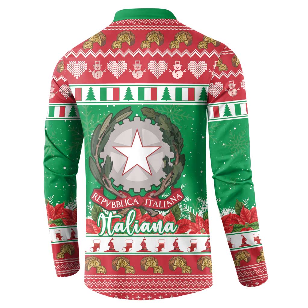 Italy Christmas Button Sweatshirt Coat Of Arms Buon Natale - Wonder Print Shop