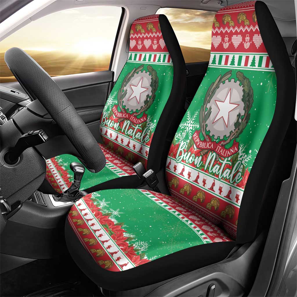 Italy Christmas Car Seat Cover Coat Of Arms Buon Natale - Wonder Print Shop