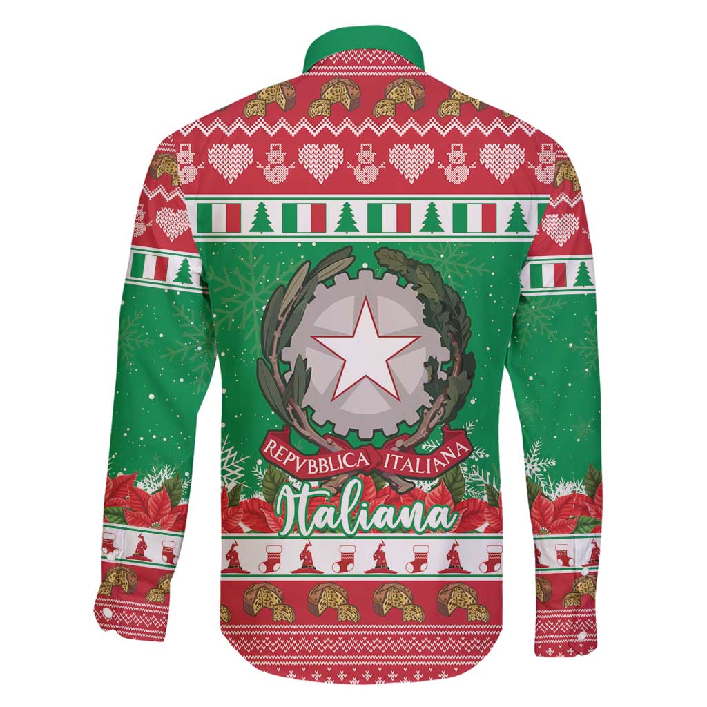 Italy Christmas Family Matching Long Sleeve Bodycon Dress and Hawaiian Shirt Coat Of Arms Buon Natale - Wonder Print Shop