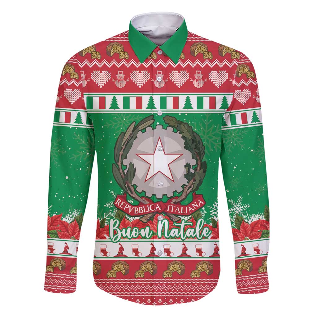 Italy Christmas Family Matching Short Sleeve Bodycon Dress and Hawaiian Shirt Coat Of Arms Buon Natale - Wonder Print Shop