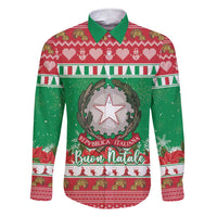 Italy Christmas Family Matching Short Sleeve Bodycon Dress and Hawaiian Shirt Coat Of Arms Buon Natale - Wonder Print Shop