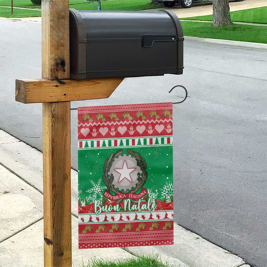 Italy Christmas Garden Flag Coat Of Arms Buon Natale - Wonder Print Shop