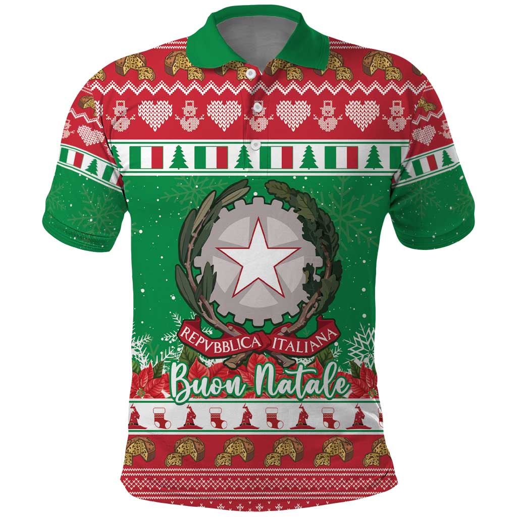 Italy Christmas Polo Shirt Coat Of Arms Buon Natale - Wonder Print Shop