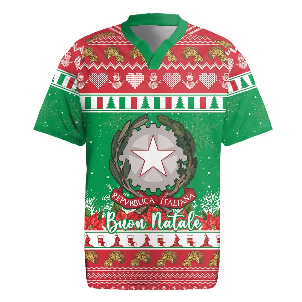 Italy Christmas Rugby Jersey Coat Of Arms Buon Natale - Wonder Print Shop