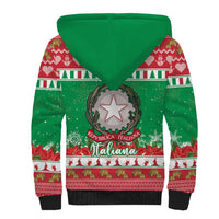 Italy Christmas Sherpa Hoodie Coat Of Arms Buon Natale - Wonder Print Shop