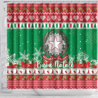 Italy Christmas Shower Curtain Coat Of Arms Buon Natale