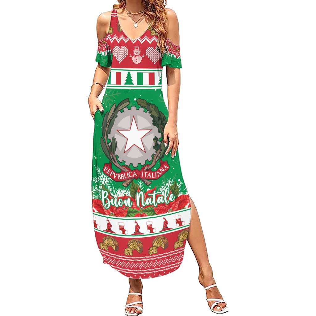Italy Christmas Summer Maxi Dress Coat Of Arms Buon Natale - Wonder Print Shop