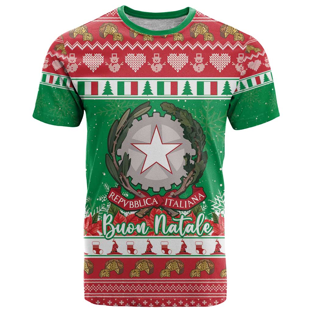 Italy Christmas T Shirt Coat Of Arms Buon Natale - Wonder Print Shop