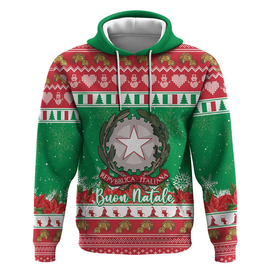 Italy Christmas Zip Hoodie Coat Of Arms Buon Natale - Wonder Print Shop