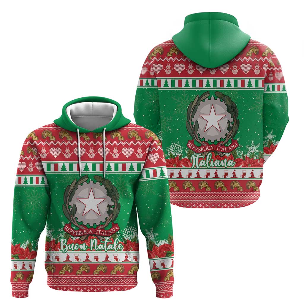 Italy Christmas Zip Hoodie Coat Of Arms Buon Natale - Wonder Print Shop