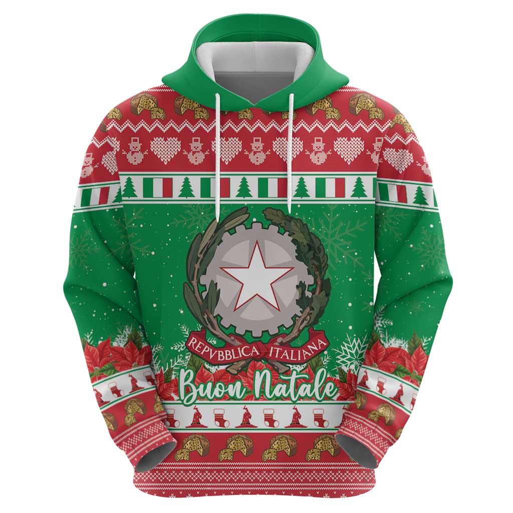 Italy Christmas Zip Hoodie Coat Of Arms Buon Natale - Wonder Print Shop