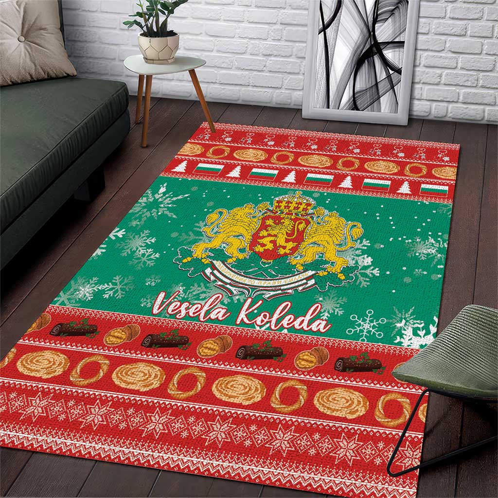 Bulgaria Christmas Area Rug Coat Of Arms Vesela Koleda - Wonder Print Shop