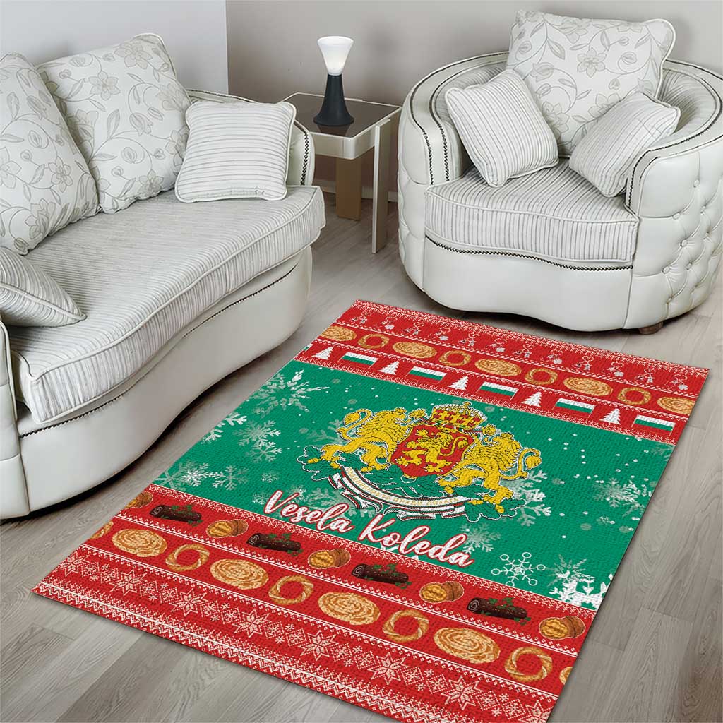 Bulgaria Christmas Area Rug Coat Of Arms Vesela Koleda - Wonder Print Shop